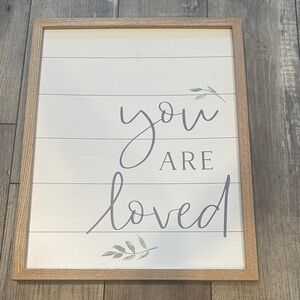 You Are Loved Wall Art with Natural Wood Frame